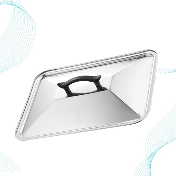NIAIZEK Stainless Steel Rectangular Kitchen Lid 17.7x13.8x1.6in Cookware Cover Splash Guard Oil Resistant