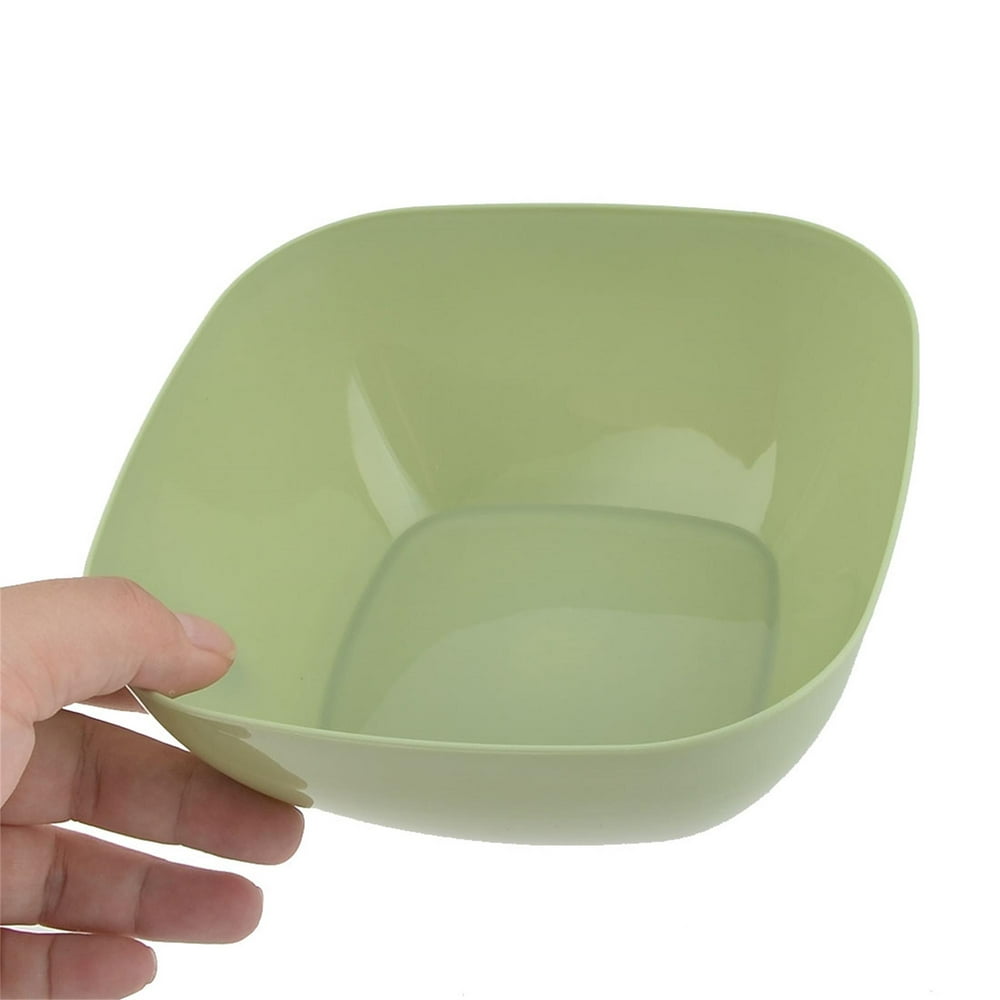 Kitchen Plastic Square Design Soup Cereal Fruits Salad Bowl White