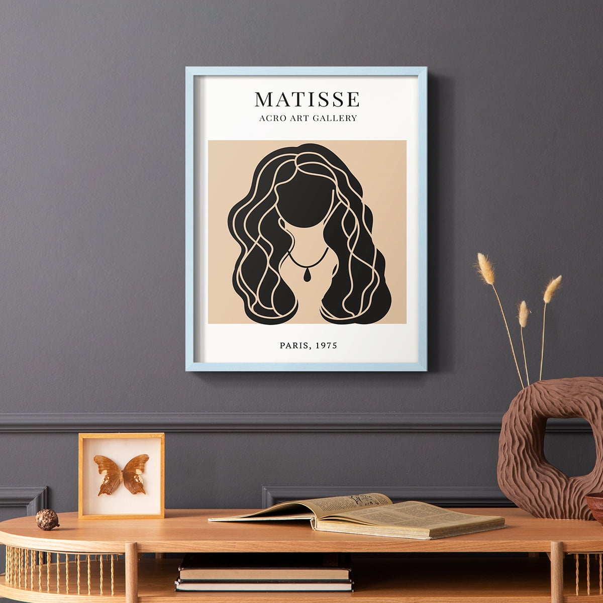 Matisse CXIX Framed Print in Blue Solid Wood 11 x 14 Framed Print