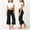Black-01, variant on Summer Pants Kids Fold Waist Yoga Wide Leg Cropped Capris Solid Stretchy Casual Fit Girls 5-6Y