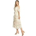 thumbnail image 2 of LOVE COLETTE Women's Cold Shoulder Floral Midi Dress (S, Ivory), 2 of 4