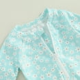 thumbnail image 5 of Bagilaanoe Toddler Baby Girl One-Piece Swimsuit Floral Print Long Sleeve Zipper Rashguard Swimwear + Swimming Cap 6M 9M 12M 18M 24M 3T Kids Ruffle Bathing Suit, 5 of 8