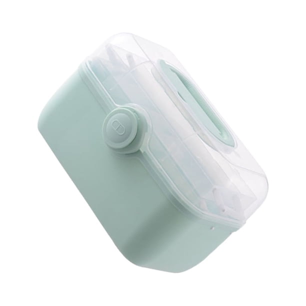 Advancent Caja organizadora de medicina familiar PP, contenedor de medicamentos práctico y resistente, portátil de gran capacidad Almacenamiento y organización del hogar luz grande