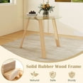 thumbnail image 6 of Costway 36" Round Glass Dining Table for 4 with Tempered Glass Tabletop Rubber Wood Frame Natural, 6 of 10