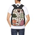 thumbnail image 4 of Fotbe Vintage Coffee Mochila para Hombre y Mujer - Tela Oxford 600D Resistente - Mochila Impermeable de Gran Capacidad para Escuela, Viajes y Senderismo, 4 of 6