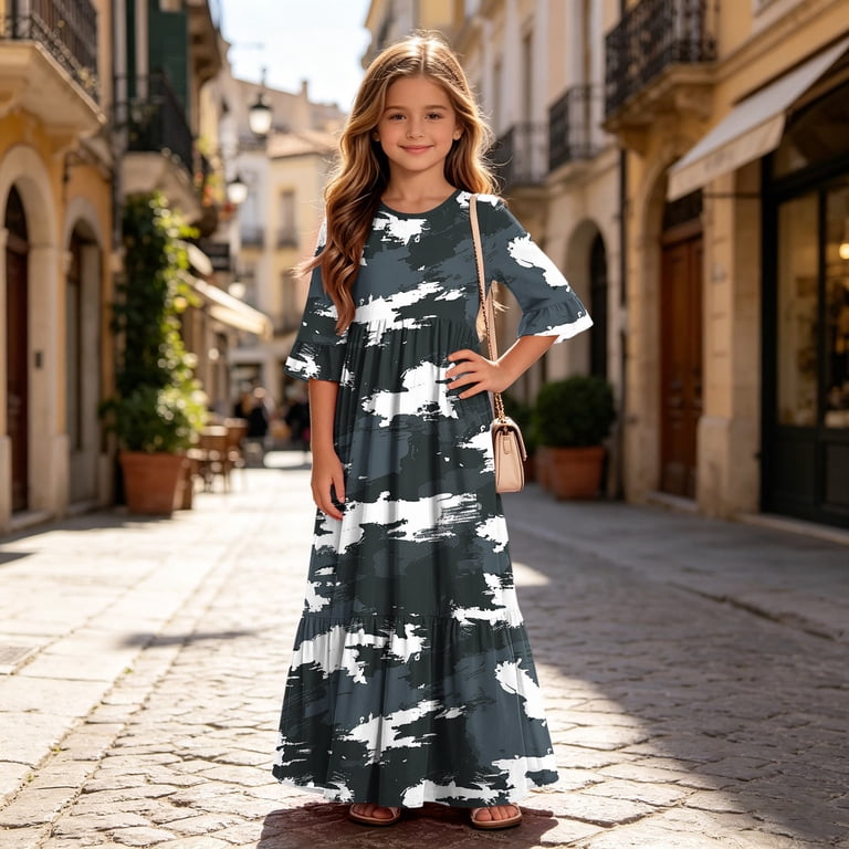 maxi girls boho dress Amazon.com: MITILLY Girls Summer Boho Beach Flower Maxi Dress Vintage Spaghetti Strap Lace Ruffle Neutral Dresses for Family Photo Size 6 Ivory: Clothing, Shoes & Jewelry