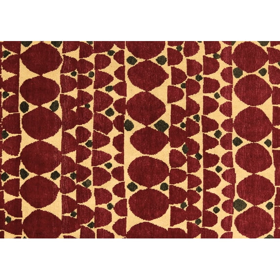 Ahgly Company Indoor Rectangle Abstract Brown Modern Area Rugs, 2' x 3'
