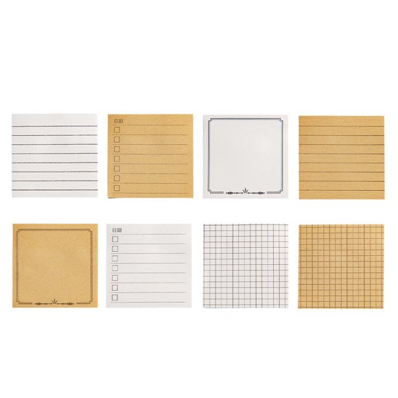 KAKOWELY 8 Pcs Notes Adhésives Agenda Autocollants Livre Marqueurs Mémo Décalcomanies pour Étudiant,2.91x"X2.91"X0.04 Pouces