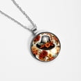 thumbnail image 4 of Thanksgiving Hat Elegant Glass Design Womens Necklace Circle Pendant, 4 of 5