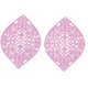 thumbnail image 2 of 10 colgantes de hojas de acero inoxidable 430 con filigrana y adornos de metal grabados en color rosa perla., 2 of 2