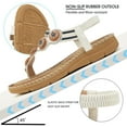 thumbnail image 4 of Atoshopce Womens Flat Sandals Summer Bohemian Beaded Flats Shoes Comfortable Ankle Elastic Strap Toe Ring Sandal, 4 of 6
