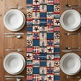 thumbnail image 4 of Table Runner 90 Inches Long for Kitchen Dining, Independence Day Dresser Scarf Farmhouse, Dining Table Decorations for Wedding/Parties, Country Retro Gnomes Star Usa Flag 13 x 90 In, 4 of 8