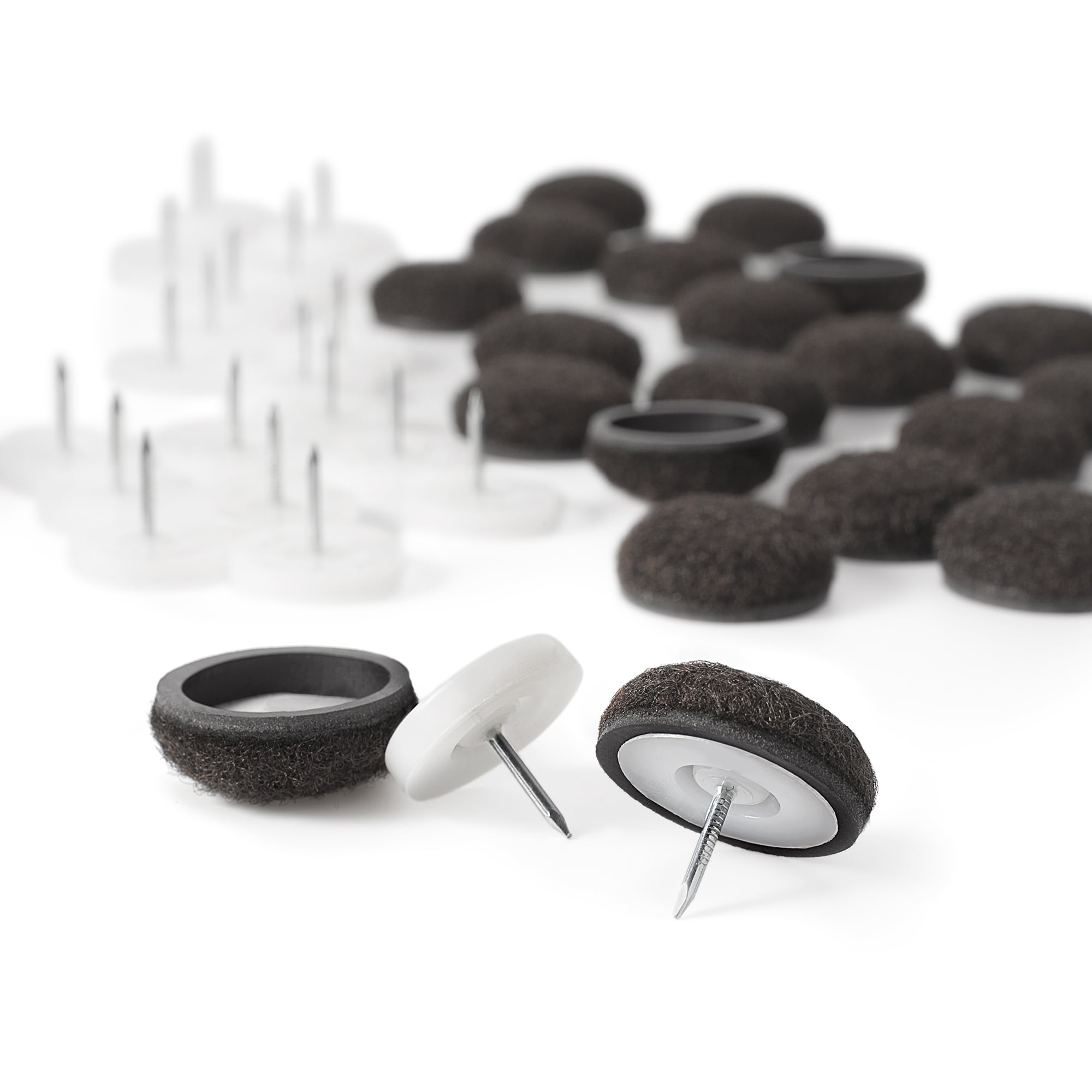 Super Sliders 1" Twin Shield Furniture Glides For Wood Furniture, White