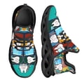 thumbnail image 1 of Zapatos planos con dibujos animados Kawaii para mujer, zapatillas informales con estampado de dientes enrejados, transpirables y resistentes al desgaste, de malla, nuevos, 1 of 6