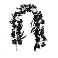 thumbnail image 2 of Gothic Halloween Decor Black Halloween Garlands 69 Inch Artificial Fall Leaves Spooky Halloween Decor for Mantel Porch Home Black and White Themed Arrangement, 1 Piece, 2 of 6