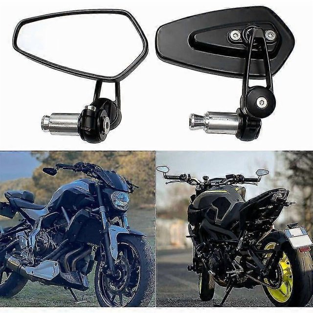 Motorcycle Handlebar Mirrors Motorbike Mirrors compatible XJ6 MT01 MT03 MT07 MT09 (Black)
