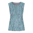 thumbnail image 5 of Wycnly Tank Top for Women Tank Top for Women Lightweight Button up Pleated Tunic Blouses 2025 Fashion Floral Print Sleeveless T-shirt Ladies Sleeveless Shirt, 5 of 5