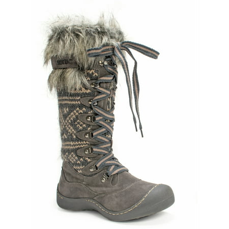 MUK LUKS Gwen Tall Lace Up Snow Boot - Walmart.com