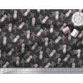 thumbnail image 2 of Soimoi Black Cotton Duck Fabric Teddy Bear & Leaves Kids Decor Fabric Printed Yard 44 Inch Wide, 2 of 3