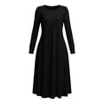 thumbnail image 7 of Omexry Work Dresses for Women Women's Fashion And Leisure Splicing Long Sleeve Round Neck Loose And Comfortable Dress, 7 of 7