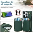 thumbnail image 6 of iPhone 14 Pro Crossbody Wallet Case, Zipper Pocket Phone Case Cross Body Strap with RFID Blocking Carring Bag Credit Card Premium Leather For iPhone 14 Pro - 6.1", Deep Green, 6 of 11