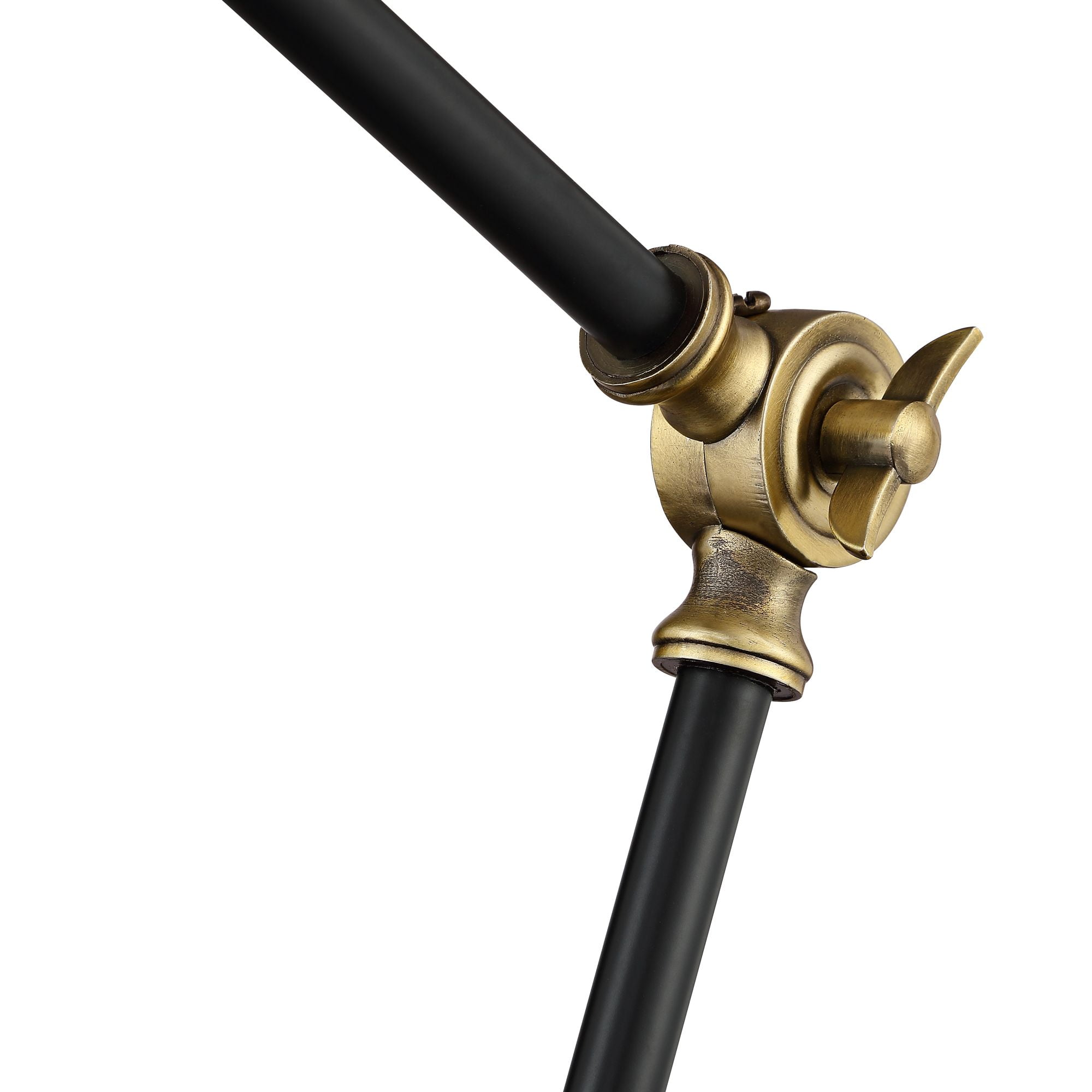 360 Lighting Modern Industrial Desk Table Lamp with USB Charging Port Adjustable 26.75" High Black Antique Brass for Bedroom Bedside Office