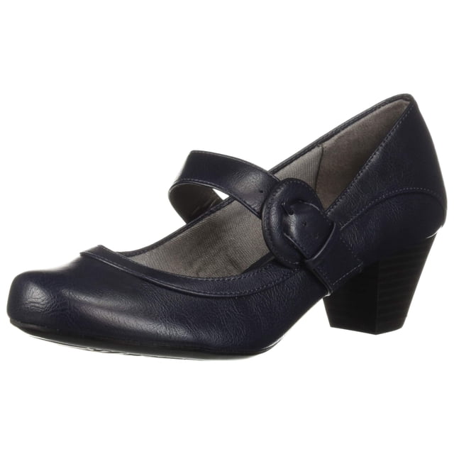 Zapato ROZZ para mujer LifeStride, azul marino, ancho, con correa y hebilla
