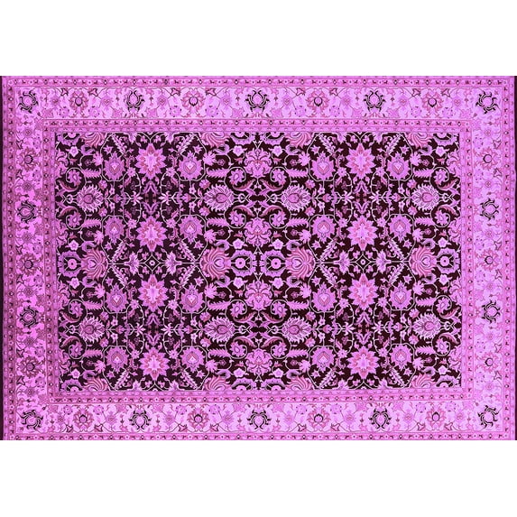 Ahgly Company Machine Washable Indoor Rectangle Oriental Purple Industrial Area Rugs, 8' x 10'