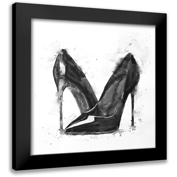 Atelier B Art Studio 12x12 Black Modern Framed Museum Art Print Titled - BLACK HIGH HEELS SHOES