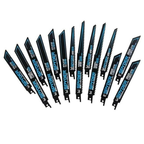 Spyder Genuine 14pc Black Series Bi Metal Recip Saw Blade Kit W/ Case - 200308
