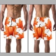 thumbnail image 3 of luoweisi Men's Beach Shorts Quick Dry Swim Trunks with Mesh Lining Maple Leaf Pumpkin L, 3 of 5