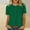 Army Green, variant on Juslio Fashion Womens Shirts Short Sleeve Casual Solid Color Crewneck Blouses Tops L