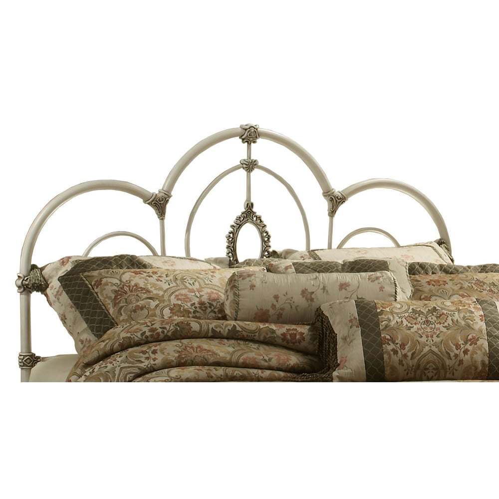 Hillsdale Victoria Vintage Metal Headboard, Full/Queen, Antique White