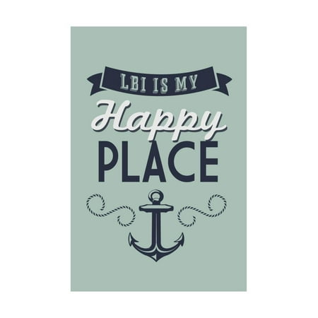 One Happy Place Long Beach Island, New Jersey - LBI Is My Happy Place (#1) Print Wall Art By Lantern Press ()