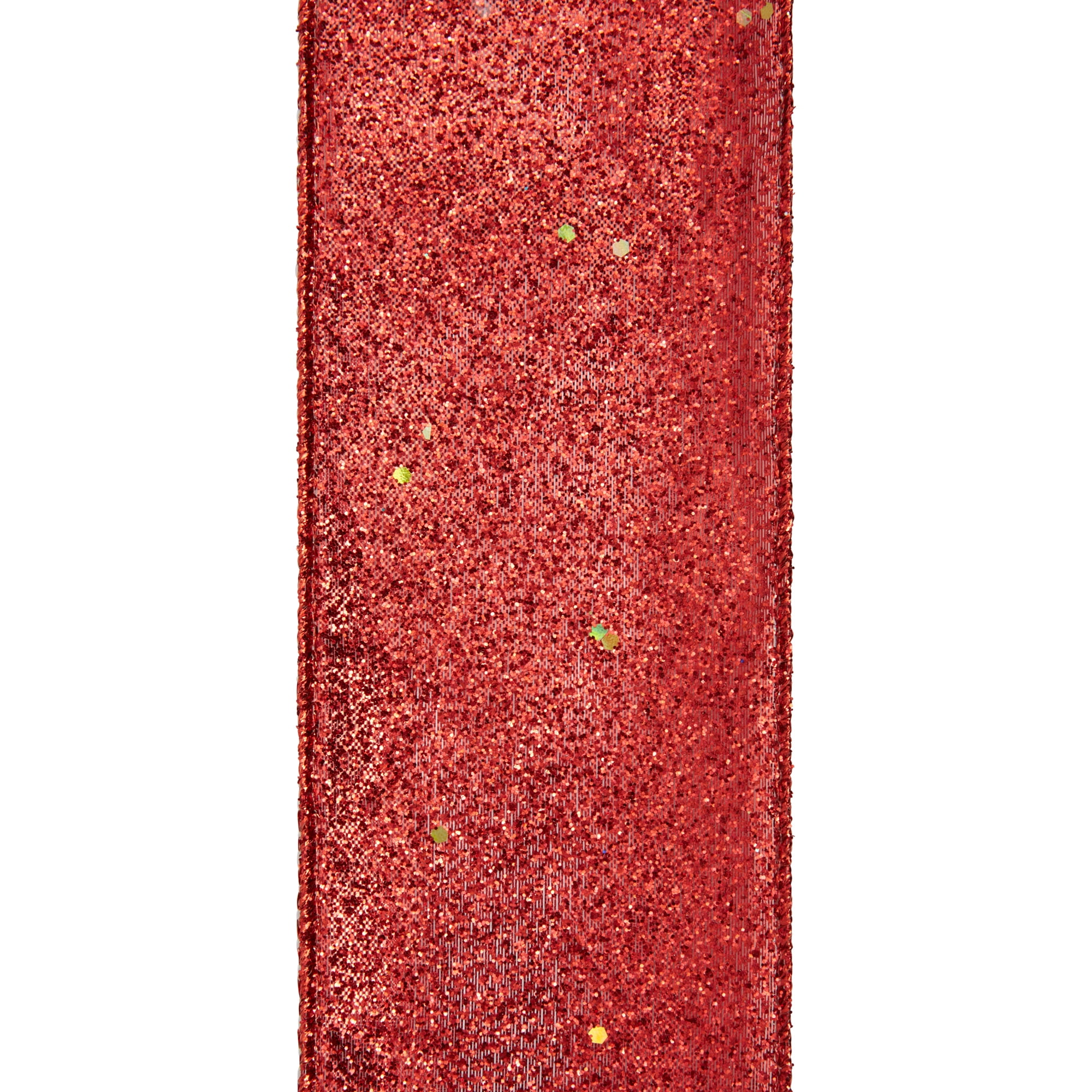 Offray Ribbon, Red 2 1/2 inch Wired Edge Metallic Ribbon, 9 feet