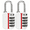 White 2 Pack (Red Strip), variant on 2 Pack Glow in The Dark Luggage Locks, 4 Digit Resettable Combination Lock, Zinc Alloy Heavy Duty Padlock for Suitcase Backpack Gym Locker Travel Toolbox