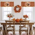 thumbnail image 5 of Thanksgiving Turkey Pumpkin Valances for Windows, 42 x 18in, Fall Maple Leaves Harvest Rod Pocket Kitchen Valance Curtain Light Filtering Window Treatments for Living Room Bedroom, 1 Panel, 5 of 7