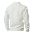 thumbnail image 6 of LNWUY Men's Quilted Sweatshirts Casual Long Sleeve Outdoor Stand Collar Pullover Checkered Zipper Sweatshirt Jacket White S, 6 of 9
