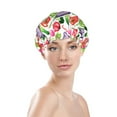 thumbnail image 2 of tomato Eggplant vegetable Shower Cap, Reusable Bath Hair Hat for all Hair Lengths Hair Cover with Elastic Band Double Waterproof Layers Bathing Hat, 2 of 5
