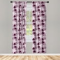 thumbnail image 4 of Ambesonne Japanese Window Curtains, Sakura Blossom Pattern, Each 28" W x 84" L, Pale Pink Plum, 4 of 4