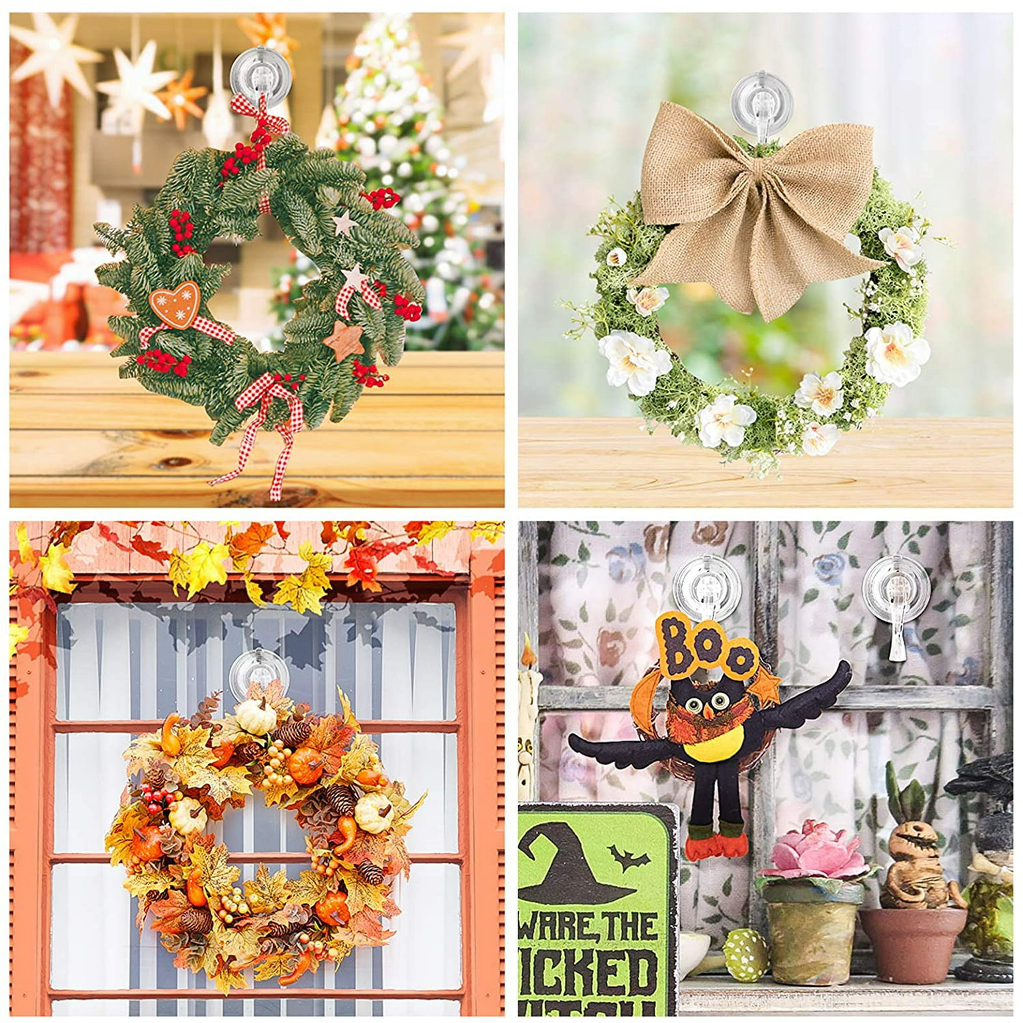 Heavy duty wreath holder for glass door hotsell