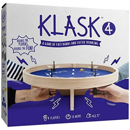 KLASK 4 : The 4 Player Magnetic Party Game of Skill Thats Half Foosball, Half Air Hockey