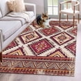 thumbnail image 2 of Red Orange Boho Living Room Rug 4x6 Washable Area Rug for Bedroom, Non-Slip Dining Room Rugs Geometric Tribal Southwestern Indoor Carpet for Kitchen Entryway Office Nursery Laundry, 2 of 9