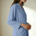 thumbnail image 5 of MEICHEN Plush Robes for Women Collar Trimmed Waist Tie Long Robe Comfortable Daily Loungewear for Home Use Womens Robes, 5 of 9