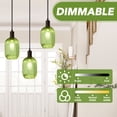 thumbnail image 6 of SparkGlowy 59in Glass Chandelier Pendant Lights for Kitchen Island Dining Room Modern Light Fixture Chandeliers Green, 6 of 9