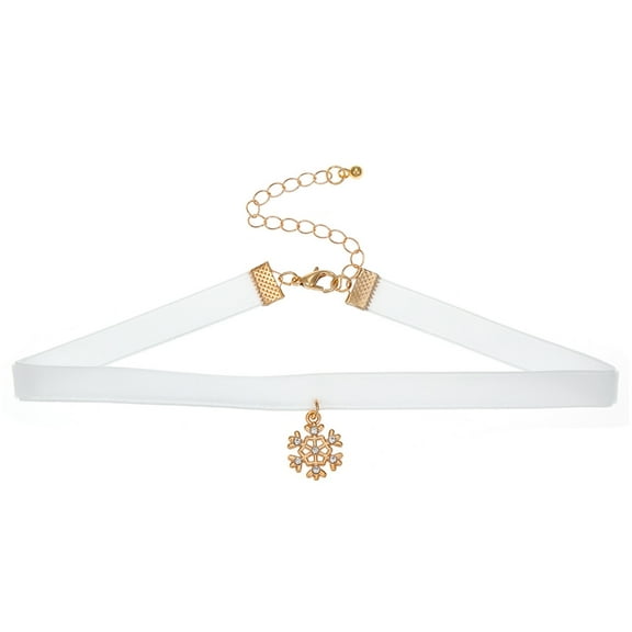 Snowflakes Christmas Tree Bells Velvets Collar Necklace Christmas Clavicle Chain