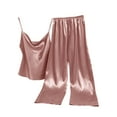 thumbnail image 4 of cfhntfmh Satin Pajama Sets for Women 2 Piece Comfy Sleeveless Camisole Elastic Waisted Long Pants Sleepwear Lounge Sets, 4 of 4