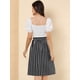 thumbnail image 5 of Falda Allegra K Mujer Midi A Rayas Negro M, 5 of 6