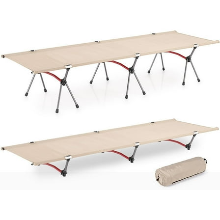 Foldable High/Low 2 Modes Camping Cot, Portable Compact for Outdoor Travel, Base Camp, Hiking, Mountaineering, Lightweight Backpacking