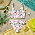 thumbnail image 6 of CCRFTGI Girls Swimsuit Size 7-8 2 Piece Set Swimming Girls Bikini Beach Vacation Bathing Suits Cute Summer Floral Print Girls Clothes Swim Suit Kids Bikini Swimwear White 9-10 Years, 6 of 9